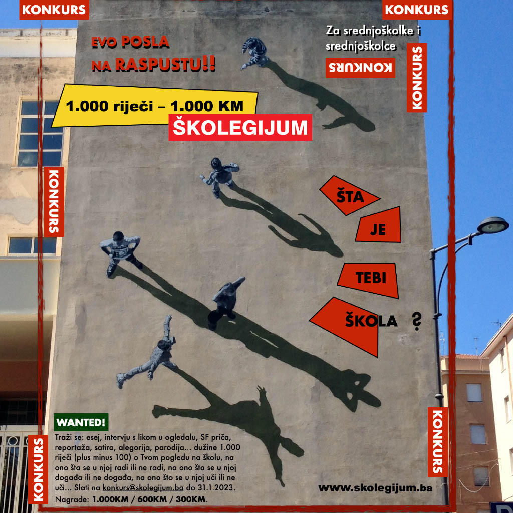  KONKURS za srednjoškolke i srednjoškolce: Šta je tebi škola?